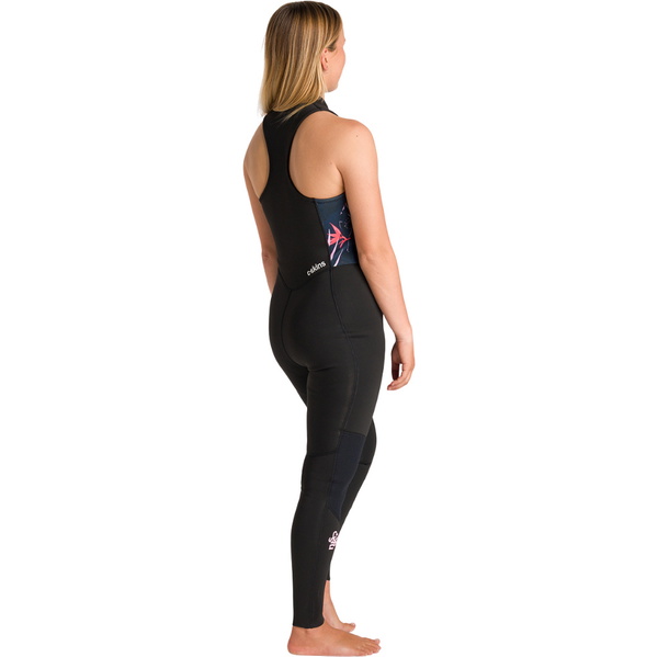 2026 C-Skins Womens NuWave Solace Lite 2/2mm Long Jane Wetsuit C-NSOL22SLJW - Black / Tropical